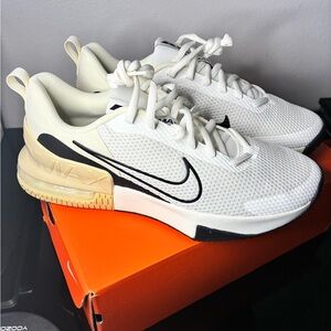 Nike White and Cream Air Max Sneakers